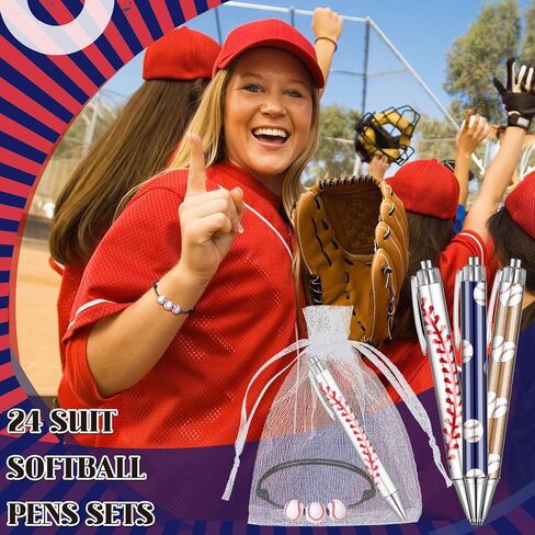 72 PCS Baseball Party Favors Sports Goodie Gifts Figs Favors تشمل 24 أقلامًا من أقلام كرة الكرة ، و 24 أساور مع أكياس أورجانية لأحداث موسم البيسبول. in Saudi Arabia