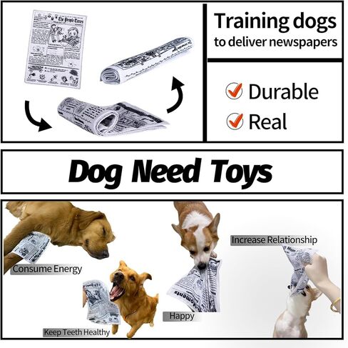 Interactive Dog Toys for Boredom - Newspaper Squeaker Toys - 4PCS Newspaper Dog Toy for Puppy Small Medium Furry Friends in Kuwait