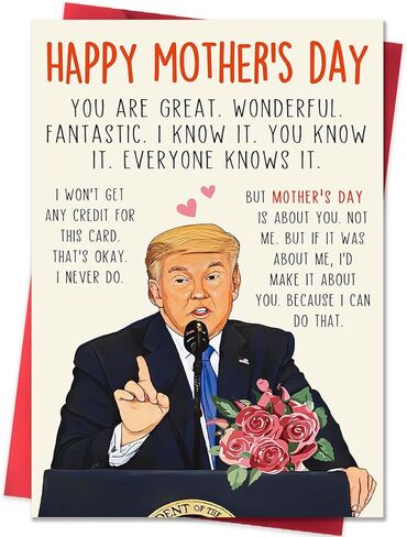 Funny Trump Mothers Day Card, Humor Mothers Day Gifts for Mom from Daughter Son, Unique Mother’s Day Card for Wife from Husband in Kuwait