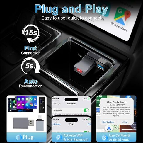 كابل Lightning ملفوف، 3 أقدام، حزمة واحدة [معتمد من MFi] كابل Apple CarPlay للسيارة؛ سلك USB قصير إلى Lightning iPhone لشاحن السيارة؛ متوافق مع آيفون 14/13/12/11، آيباد، إيربودز in Kuwait