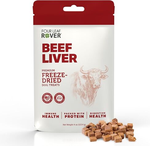 Beef Liver Dog Treats - Freeze Dried, Single Ingredient - from Grass Fed & Finished Beef - Bite Sized and Low Calorie - Use for Training or as a Food Topper in Kuwait