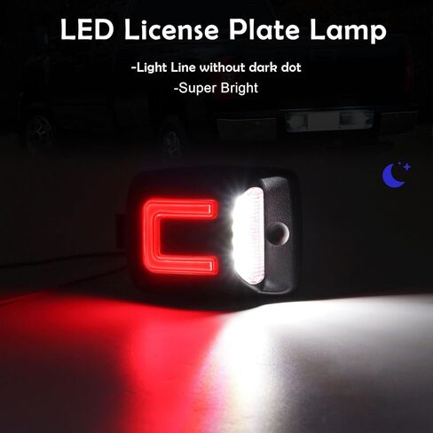 LED license Plate Light Lamp Compatible with Tacoma 2005-2015, For Tundra 2000-2013, 2PCS License Plate Tail Light Smoked Lens, White Lights in Kuwait