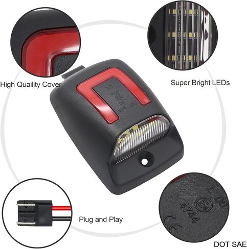 LED license Plate Light Lamp Compatible with Tacoma 2005-2015, For Tundra 2000-2013, 2PCS License Plate Tail Light Smoked Lens, White Lights in Kuwait