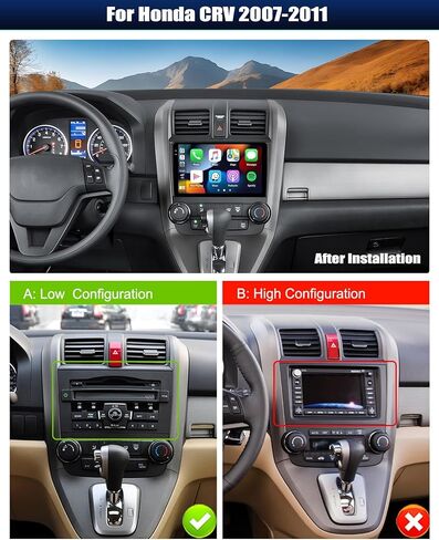 راديو ستيريو للسيارة Android 13 لسيارة Honda CRV 1997 1998 1999 2000 2001 يدوي A/C لاسلكي Apple Carplay&Android Auto GPS Navigation، شاشة لمس 9 بوصات بلوتوث هاي فاي صوت/واي فاي/SWC/USB+كاميرا احتياطية وميكروفون in Kuwait