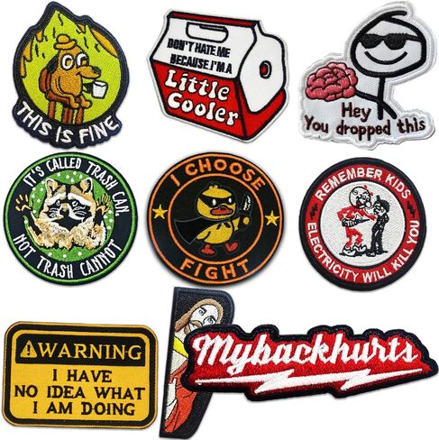 9pcs Funny Tactical Patches for Jackets, Funny Hook and Loop Tactical Embroidered Patches, Cute Animal Morale Patch, DIY Applique Accessories for Backpacks, Dog Harnesses, Army Vests, Bags, Hats in Kuwait