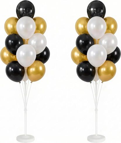 Balloon Column Kit Set of 2 With Balloons Included - Balloon Tower with Stand, Base, and Pole,Backdrop Decoration for Wedding, Baby Shower, Birthday Party, or Bachelorette Parties (Metallic Blue Gold) in Saudi Arabia
