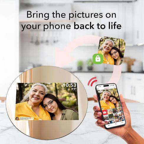 Digital Picture Frame WiFi Digital Photo Frame, IPS HD Display Touch Screen,16GB Storage, Slideshow, Wall Mountable, Auto-Rotate, Share Photos and Video via Uhale App in Kuwait