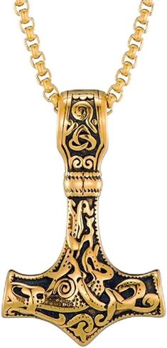 Viking Thor's Hammer Necklace - Norse Amulet Mjolnir Pendant Necklace - Celtic Pagan Symbol Jewelry in Kuwait