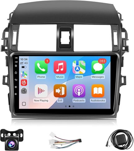 Radio for Toyota Corolla 2009 2010 2011 2012 2013 Android Car Stereo with Wireless CarPlay Android Auto,2G 32G Leadfan 9 Inch Touchscreen Car Radio Bluetooth FM EQ WiFi Mirror Link SWC in Kuwait