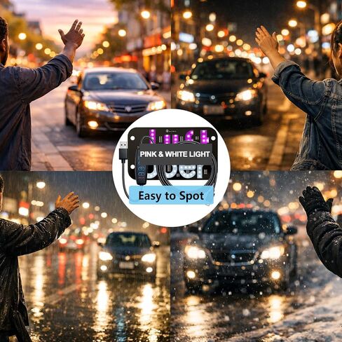 Pink Light Sign for Car Windshield with 2 Suction Cups, Type-C Switch Cable in Kuwait