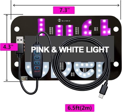 Pink Light Sign for Car Windshield with 2 Suction Cups, Type-C Switch Cable in Kuwait