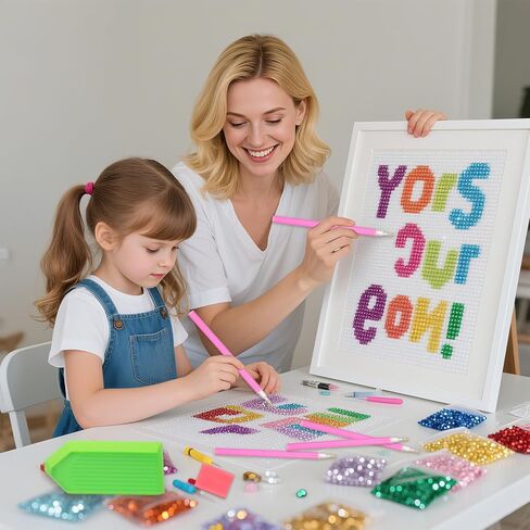 Ymapinc 15 PCS Diamond Art Pens Tools with 5 Drill Pen, 5 Tray, Glue Clay, Diamond Art Accessories Pens for Kids Adults DIY Crafts (Red, Pink, Green) in Kuwait