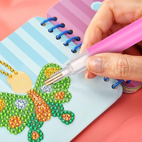 Ymapinc 15 PCS Diamond Art Pens Tools with 5 Drill Pen, 5 Tray, Glue Clay, Diamond Art Accessories Pens for Kids Adults DIY Crafts (Red, Pink, Green) in Kuwait