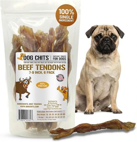 أوتار لحم البقر للكلاب والجراء | كبير 7-9 بوصة | خالي من الرائحة | جميع المنتجات الطبيعية والحلويات | مضغ هاردي للكلاب الكبيرة والصغيرة | لحم بقري فاخر يتغذى على العشب | 6 عبوات in Kuwait