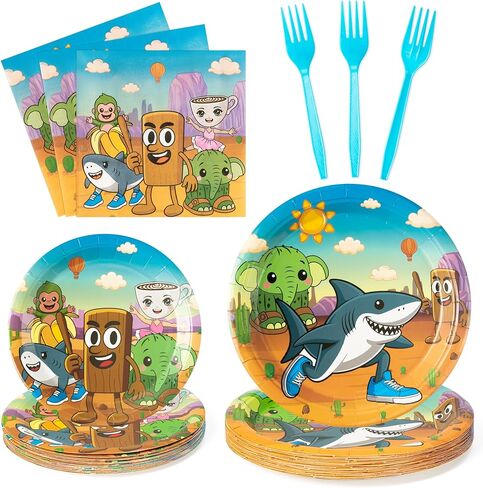 GaofanWai Ocean Pineapple Birthday Tableware - 96PCS Pineapple Party Paper Plate Set for Kids Summer Hawaii Ocean Plates Disposable Dinnerware Paper Napkins Forks for Baby Shower Party Supplies in Kuwait