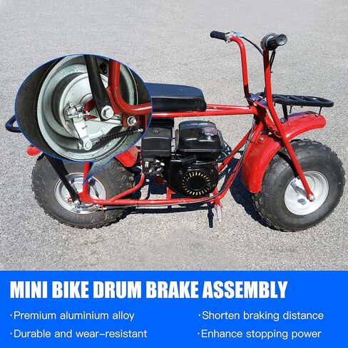 YOXUFA Mini Bike Brake Assembly with Drum Brake Cover Shoes Assembly Replacement for Baja Warrior Heat Massimo MB165 MB200 196cc 200cc 6.5hp Motorsports Mini Bike Accessories Parts in Kuwait