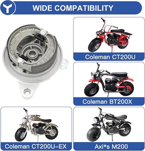 YOXUFA Mini Bike Brake Assembly with Drum Brake Cover Shoes Assembly Replacement for Baja Warrior Heat Massimo MB165 MB200 196cc 200cc 6.5hp Motorsports Mini Bike Accessories Parts in Kuwait