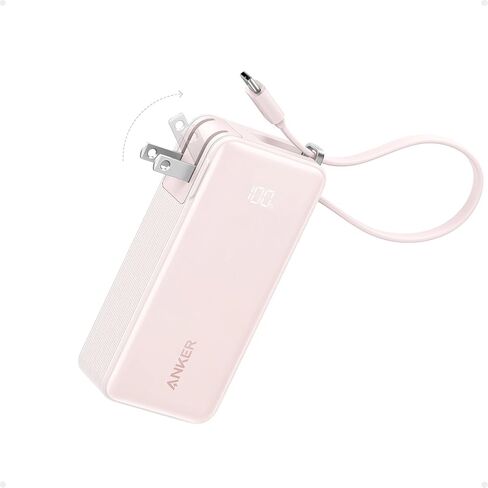 شاحن أنكر نانو 3 في 1 المحمول للآيفون، بنك طاقة بقوة 10000 مللي أمبير في الساعة مع كابل USB-C مدمج وقابس تيار متردد قابل للطي، حزمة بطارية مدمجة بقدرة 30 وات بحد أقصى، أساسيات السفر لسلسلة iPhone 16/15 وGalaxy وMacBook in Saudi Arabia
