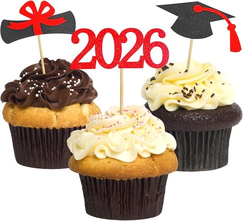 تخرج التخرج من القبعات العليا 2025،48 أجهزة كمبيوتر تخرج ، فئة من 2025 مخطوطة الطعام ، لوازم حفلات التخرج/مقبلات الطعام يختار ديكور كعكة صغيرة (أزرق) in Kuwait