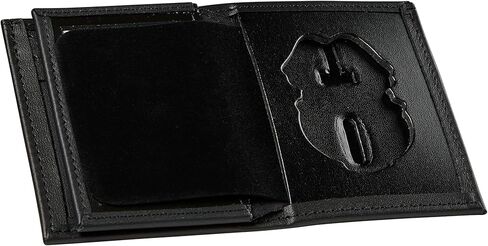 Perfect Fit LEOSA Credential Army MP Military Police Badge and ID Case Hidden Badge Bi-Fold Style Wallet (Cutout DK-464) Black Leather in Saudi Arabia