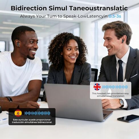 ERAZER XP6 Language Translation Earbuds, 135 Languages Real-Time AI Translator Earbuds, 3-in-1 Translating Earbuds with Bluetooth& APP, Two-Way Translation Device for Travel Business Learning in Kuwait