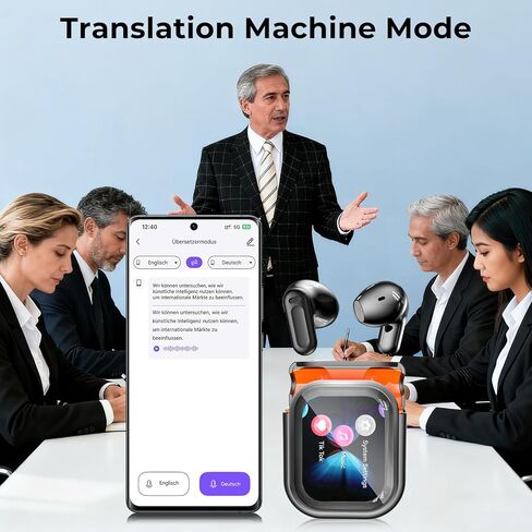 ERAZER XP6 Language Translation Earbuds, 135 Languages Real-Time AI Translator Earbuds, 3-in-1 Translating Earbuds with Bluetooth& APP, Two-Way Translation Device for Travel Business Learning in Kuwait