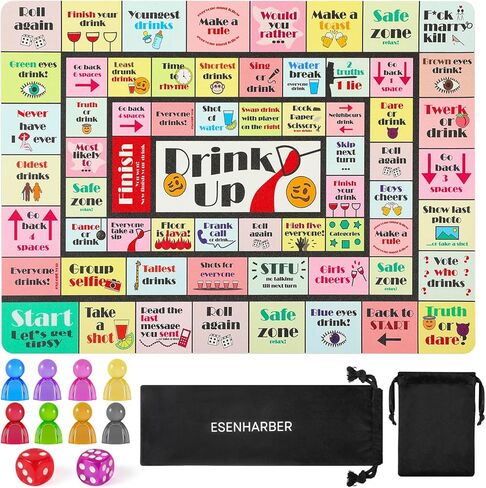 Drink Up Board Game, Drinking Games for Adults, Ideal for Girls Night Out, Adult Games for Game Night, Party Games (2-8 Players, Age 21+) in Kuwait