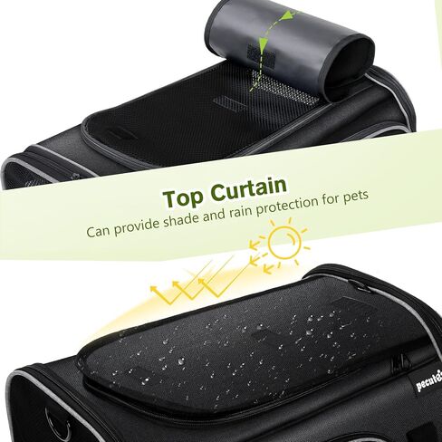 Pecute Expandable Cat Carrier, Portable and Foldable Pet Carrier with Seat Belt, Dog Carriers for Small Dogs, Great for Outdoor, Hiking, Camping in Kuwait