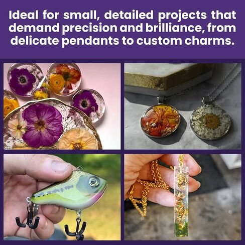 ألوميليت ألومي- UV 12 أونصة ، علاج سريع ، لمعان عالي ، راتنجات الأشعة فوق البنفسجية الصافية ، مثالية للحرف ، المجوهرات ، المظهر اللامع راتنج فورنج وطلاء ، مثالي لصيد الأسماك ، والوقايات in Kuwait