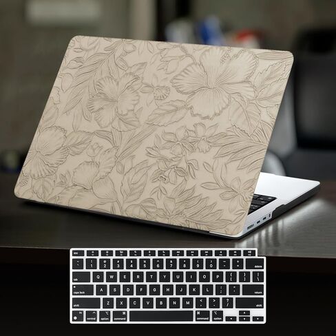 Dtanglsm لـ 2025 Macbook Air 15 بوصة Case 2024 2023 M4 A3241 M3 A3114 M2 A2941 ، غطاء هواء MacBook من الجلد Macbook Cover البلاستيك وغطاء لوحة المفاتيح لـ MacBook Air M4 15 "، الأزهار الخضراء المنقذ in Saudi Arabia