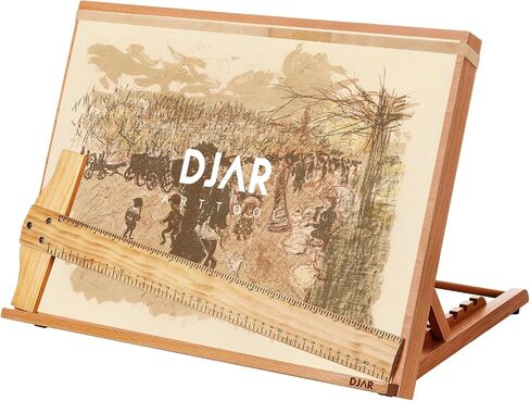 Wood Tabletop Art Easel for Painting, Desktop Lap Easel, A2 Table Top Adjustable Drawing Board, for Sketch, Drafting, Puzzle in Kuwait