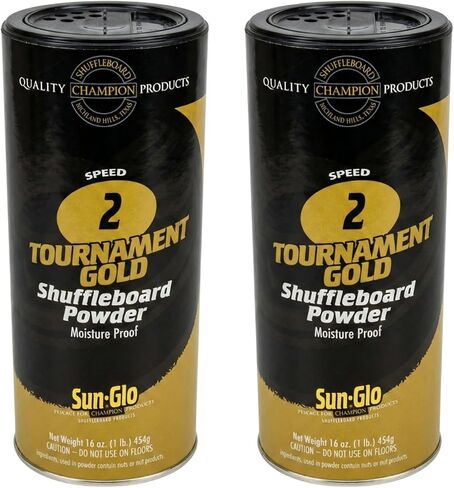 Sun-Glo Twin Pack of 2 Speed Shuffleboard Powder Wax with a Shuffleboard Sweep bundle option in Kuwait