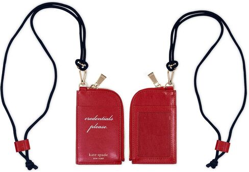 kate spade new york ID Badge Holder with Lanyard, Vegan Leather Slim Card Wallet with Zipper, Name Tag Case for Work, School, or Travel (Colorblock) in Saudi Arabia