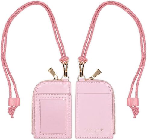 kate spade new york ID Badge Holder with Lanyard, Vegan Leather Slim Card Wallet with Zipper, Name Tag Case for Work, School, or Travel (Colorblock) in Saudi Arabia