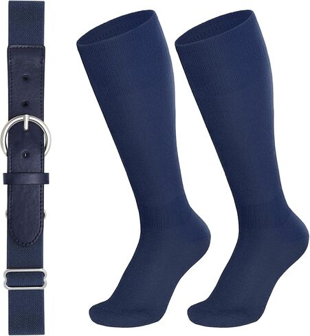 SANSTHS Baseball Belt and Socks Combo for Youth Boys Girls Softball Socks and Elastic Belt for Adult in Kuwait