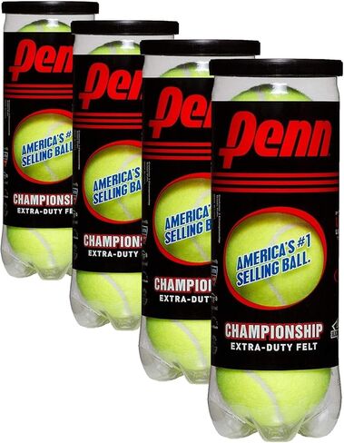 Penn Championship Tennis Balls - Extra Duty Felt Pressurized Tennis Balls - 6 Cans, 18 Balls in Kuwait