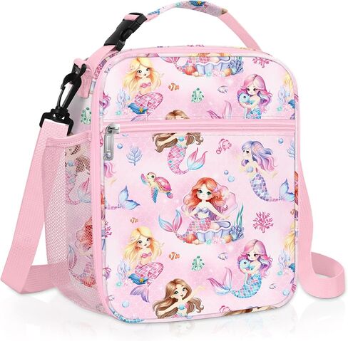 Clastye Mermaid Princess Lunch Box for Girls Blue Sea Insulated Lunch Bag for Kids Large Portable School Lunch Cooler Bag Outdoor Picnic, Lightweight Easy to Clean in Saudi Arabia