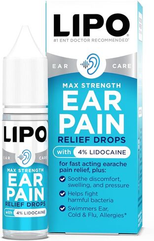 Lipo-Flavonoid Fast Acting Ear Ache Pain Relief - Maximum Strength Ear Drops for Pain Relief Adults & Children - Effective for Swimmer's Ear, Cold & Flu, Allergies - Safe & Effective Drops in Kuwait