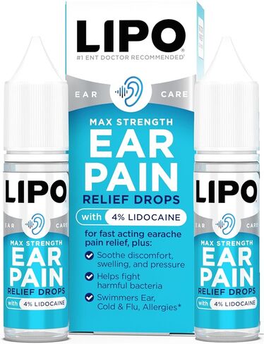 Lipo-Flavonoid Fast Acting Ear Ache Pain Relief - Maximum Strength Ear Drops for Pain Relief Adults & Children - Effective for Swimmer's Ear, Cold & Flu, Allergies - Safe & Effective Drops in Kuwait