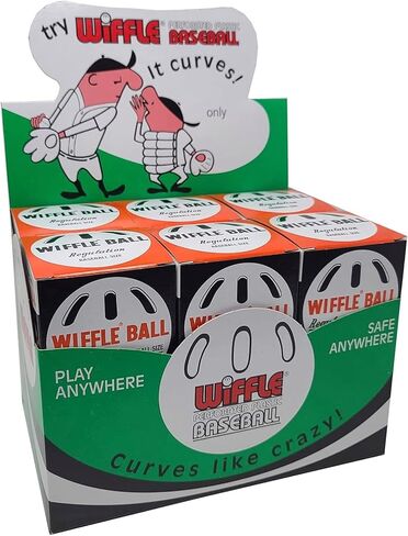 One Dozen Baseball Sized Wiffle Balls in a Countertop Display by Wiffle in Kuwait