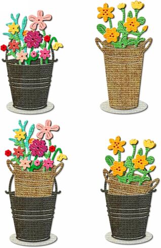 Patchwork Flowers Metal Cutting Dies for Card Making, Paper Embossing Die Cuts Kit Templates Supplies, Photo Frame Album DIY Scrapbooking Stencils Sets in Saudi Arabia