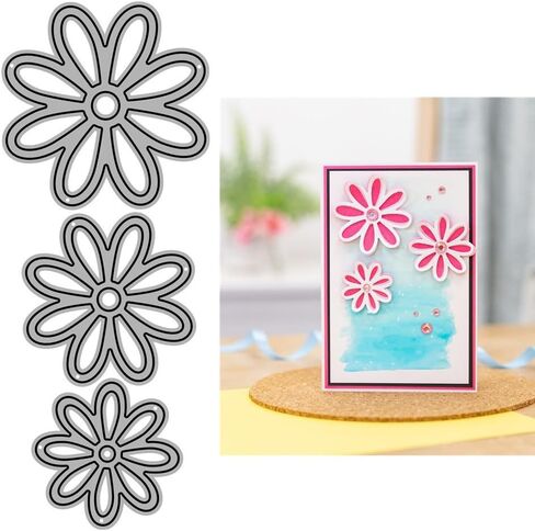 Patchwork Flowers Metal Cutting Dies for Card Making, Paper Embossing Die Cuts Kit Templates Supplies, Photo Frame Album DIY Scrapbooking Stencils Sets in Saudi Arabia