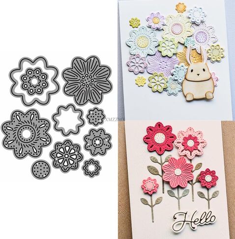 Patchwork Flowers Metal Cutting Dies for Card Making, Paper Embossing Die Cuts Kit Templates Supplies, Photo Frame Album DIY Scrapbooking Stencils Sets in Saudi Arabia
