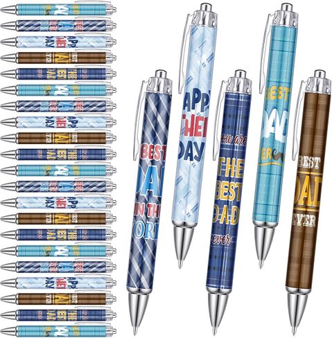 30pc Father's Days Ballpoints Church Classroom Office Gifts Bulk for Men Thank You the Best Dad Gifts from Daughter Son Black Ink Retractable Pens for Dad Theme Party Supplies in Saudi Arabia