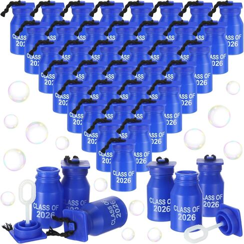 36 Pcs 2025 Graduation Bubble Bottles, 0.6oz Mini Bubble Bottles with Cap Wand, Refillable, Black, Graduation Party Favors for Guests, Boys Girls, Adults, Unisex in Saudi Arabia