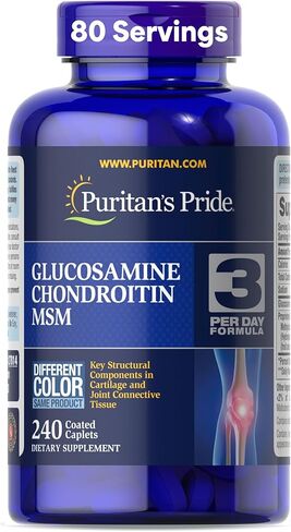 Puritan's Pride Glucosamine Chondroitin MSM Dietary Supplement for Joint Health, 240 Coated Tablets in Kuwait