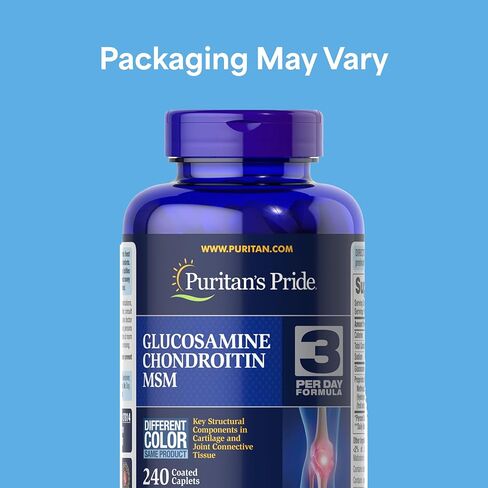 Puritan's Pride Glucosamine Chondroitin MSM Dietary Supplement for Joint Health, 240 Coated Tablets in Kuwait