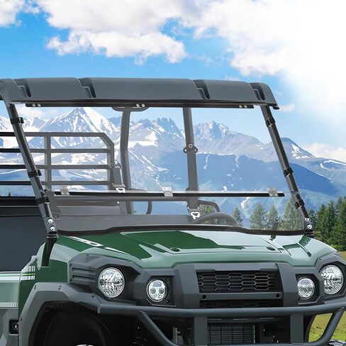 StarknightMT Heavy Duty Anti-Scratch Mule Pro Flip Down Windshield Compatible with 2015-2024 Kawasaki Mule Pro FXT / FX / DXT / DX Fold Window Hard-Coated Polycarbonate 250X Stronger Than Glass in Kuwait