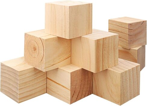 64 PCS Premium 2 بوصة مكعبات خشبية ، مكعبات خشب الصنوبر الطبيعية للحرف ، كتل خشبية جاهزة لمشاريع DIY الفنية-الإبداع غير المتواصل مع كتل خشبية فارغة in Kuwait