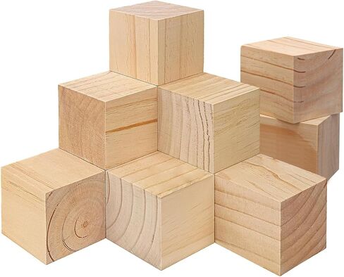 64 PCS Premium 2 بوصة مكعبات خشبية ، مكعبات خشب الصنوبر الطبيعية للحرف ، كتل خشبية جاهزة لمشاريع DIY الفنية-الإبداع غير المتواصل مع كتل خشبية فارغة in Kuwait